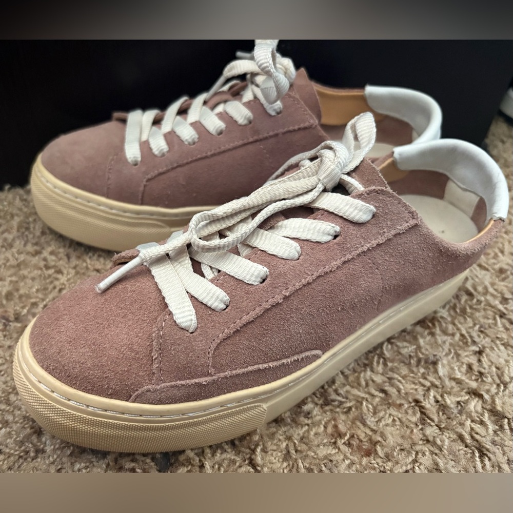 SOLUDOS Rose Suede Leather Platform Sneakers Size 7